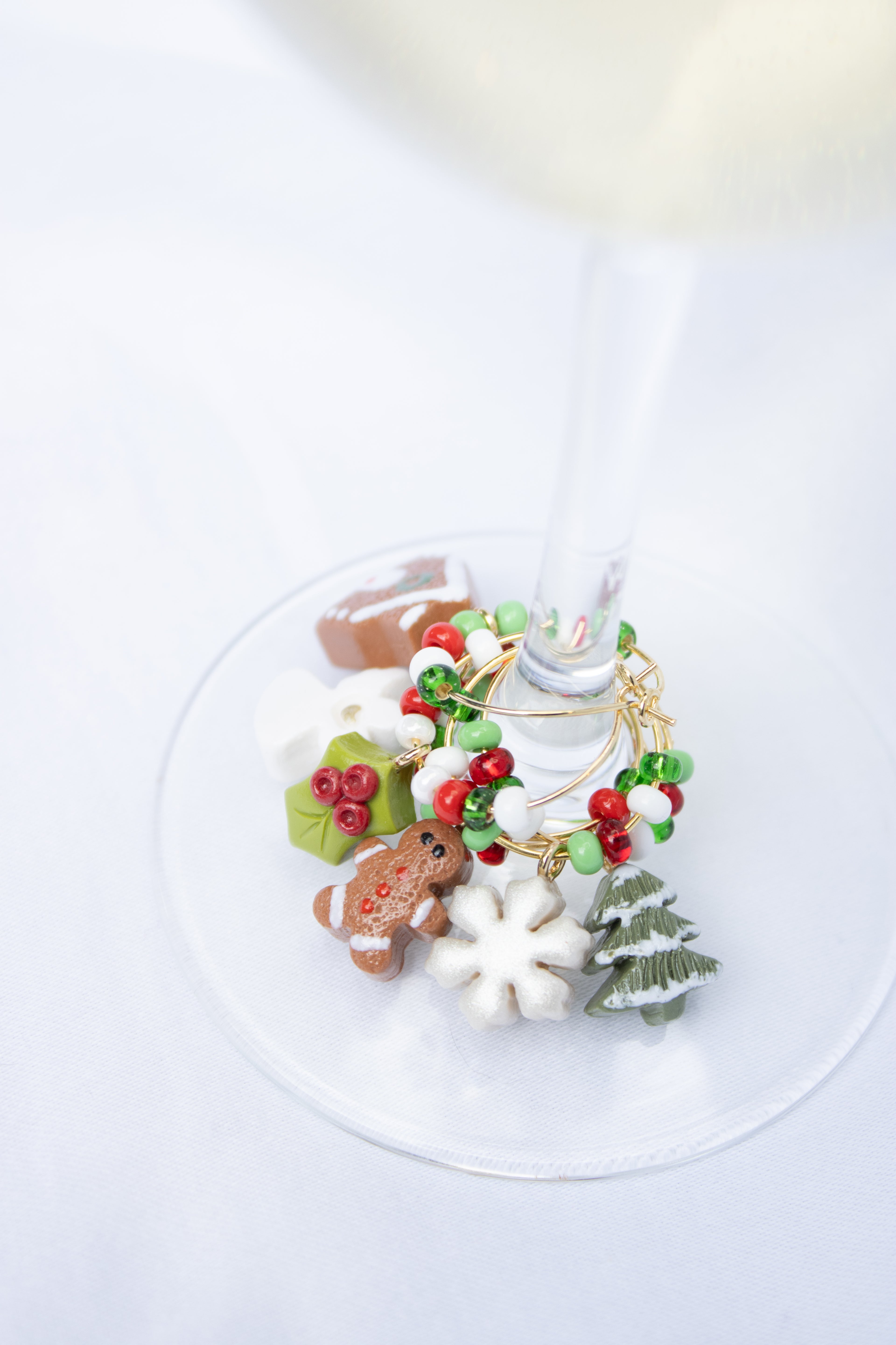 Clay Christmas Wine Glass Charms