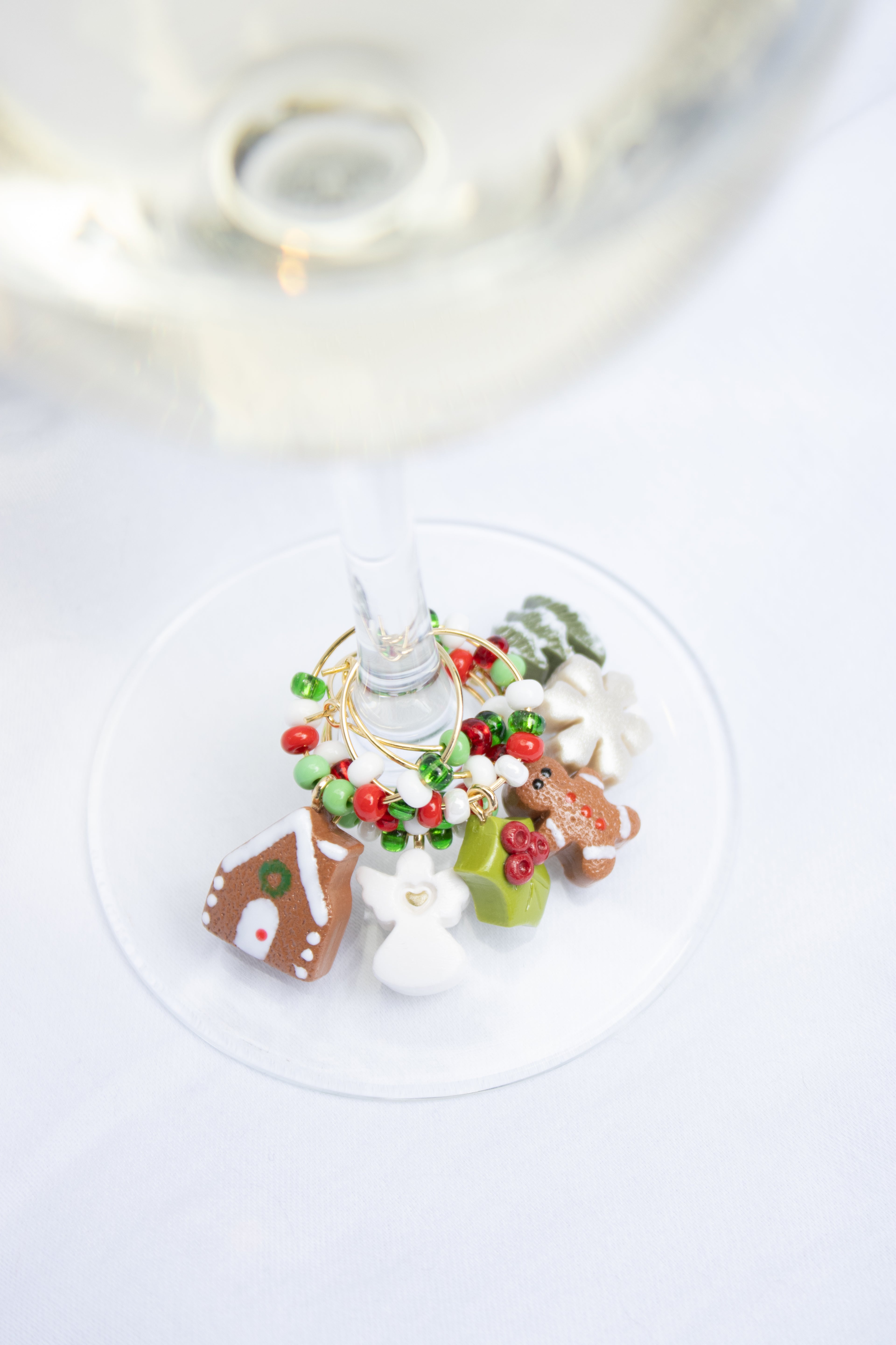 Clay Christmas Wine Glass Charms