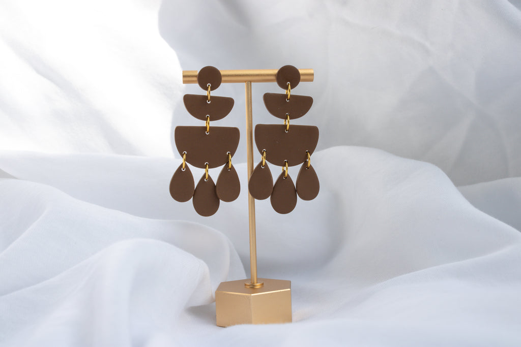 Cocoa Drop Statement Dangles
