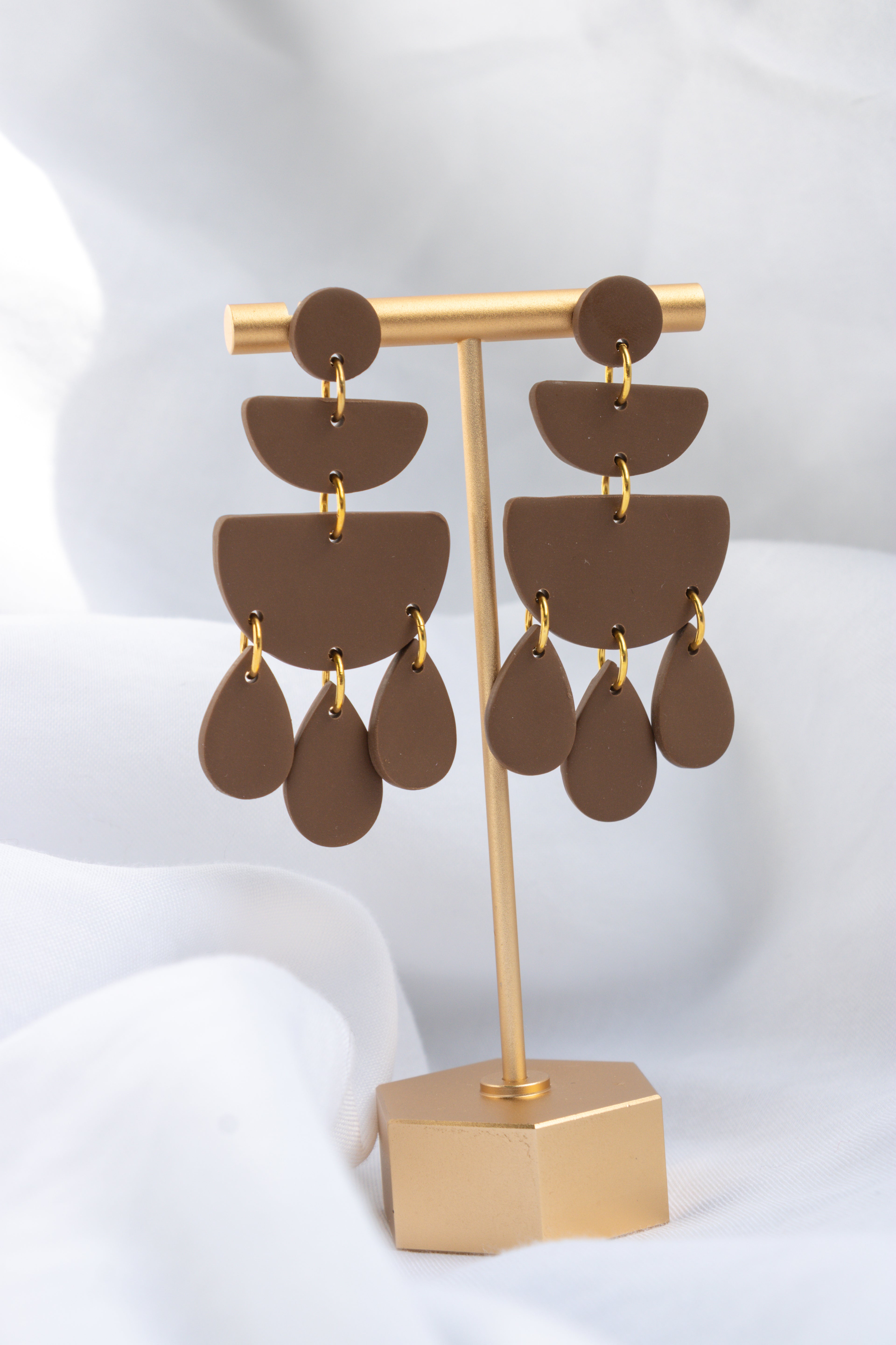 Cocoa Drop Statement Dangles