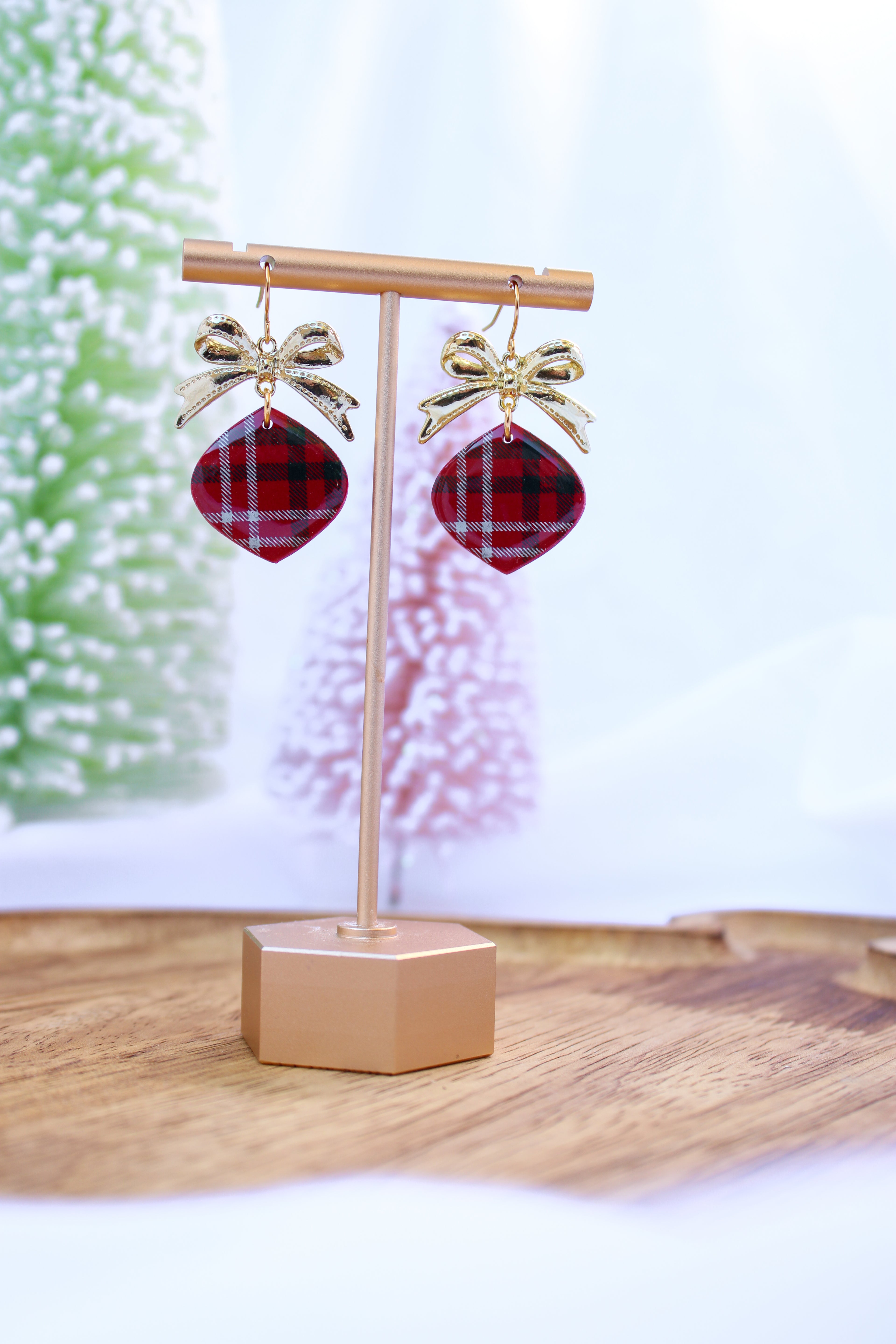 Holiday Plaid Dangles