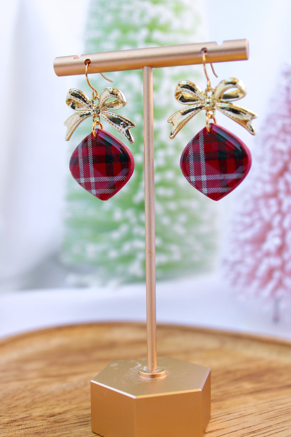 Holiday Plaid Dangles