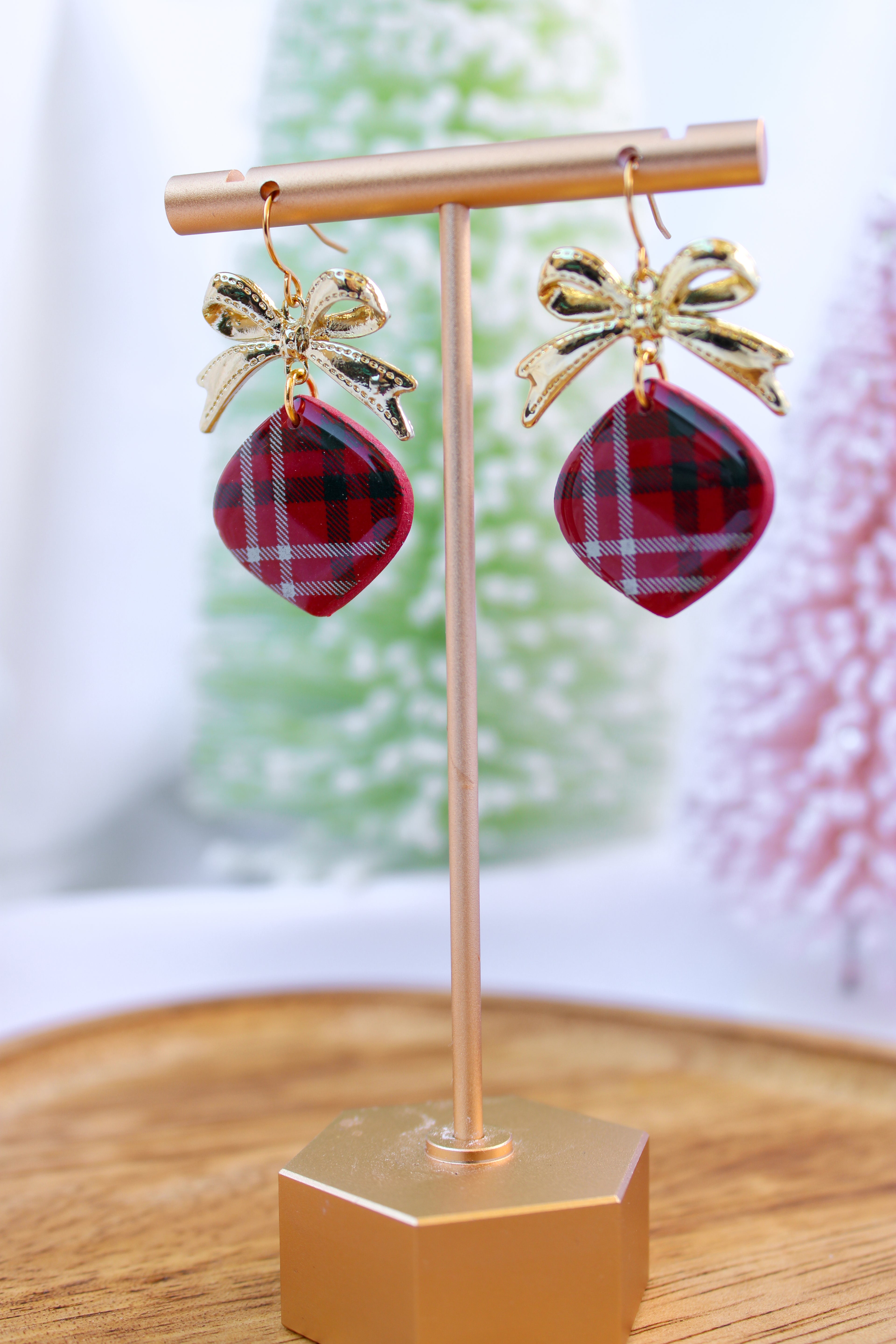 Holiday Plaid Dangles