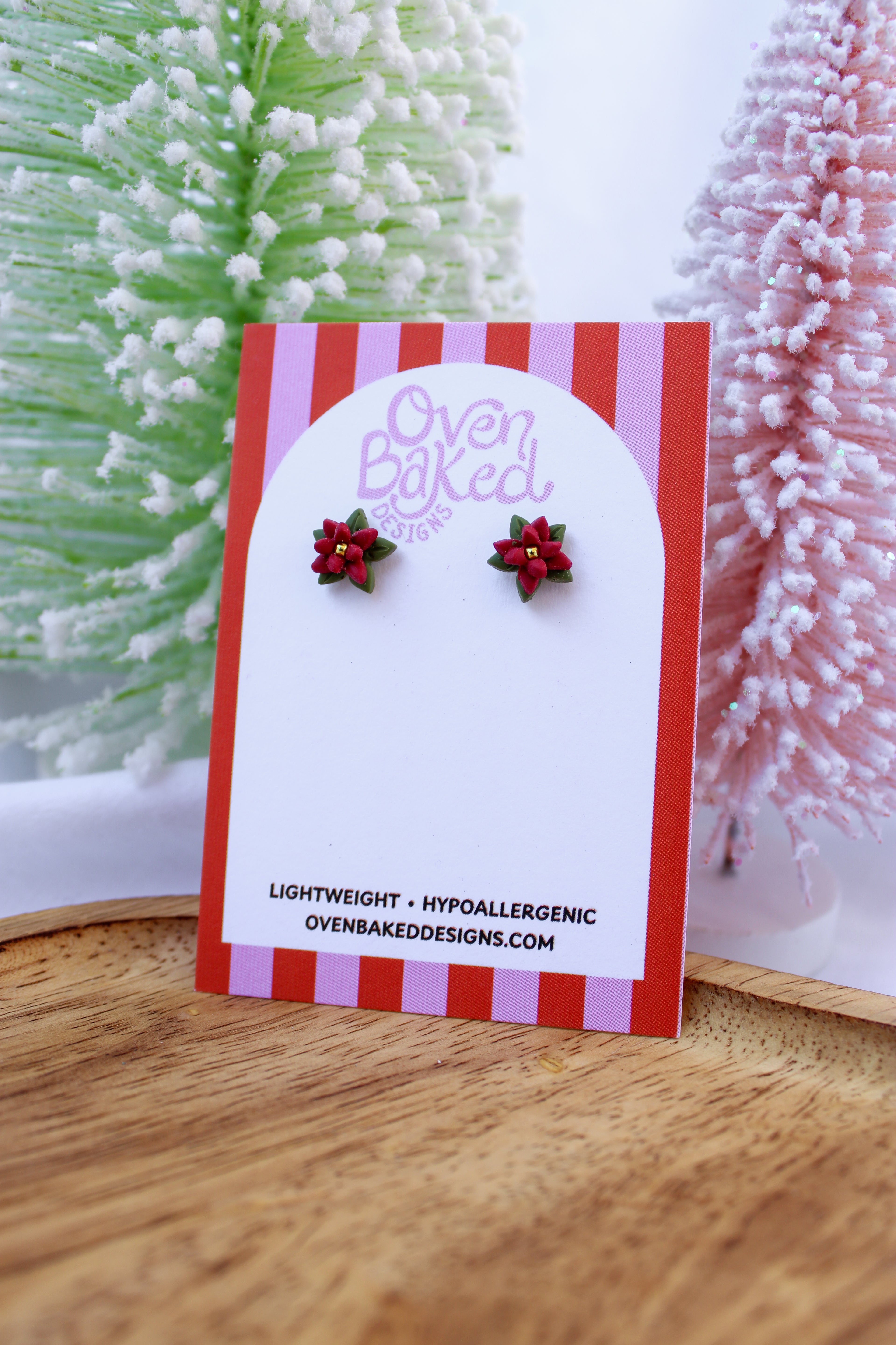 Mini Poinsettia Studs